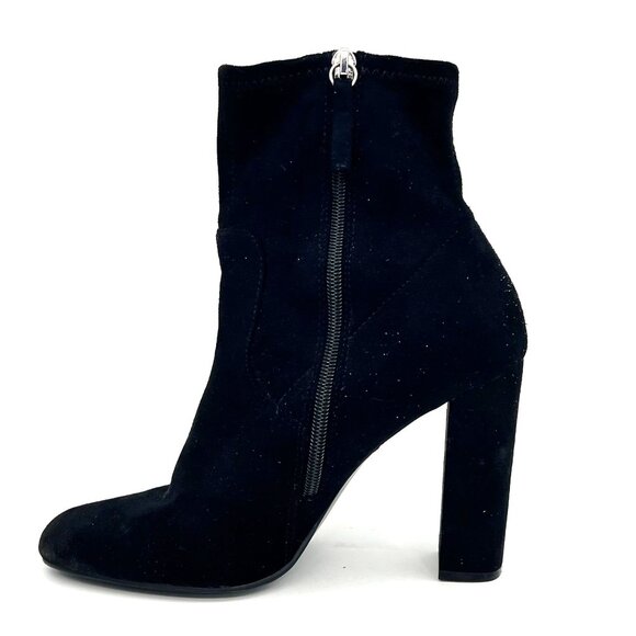 Steve Madden Edit Womens Black Suede Ankle Boots Red Rose Embroidery Side Zipper - Picture 11 of 16